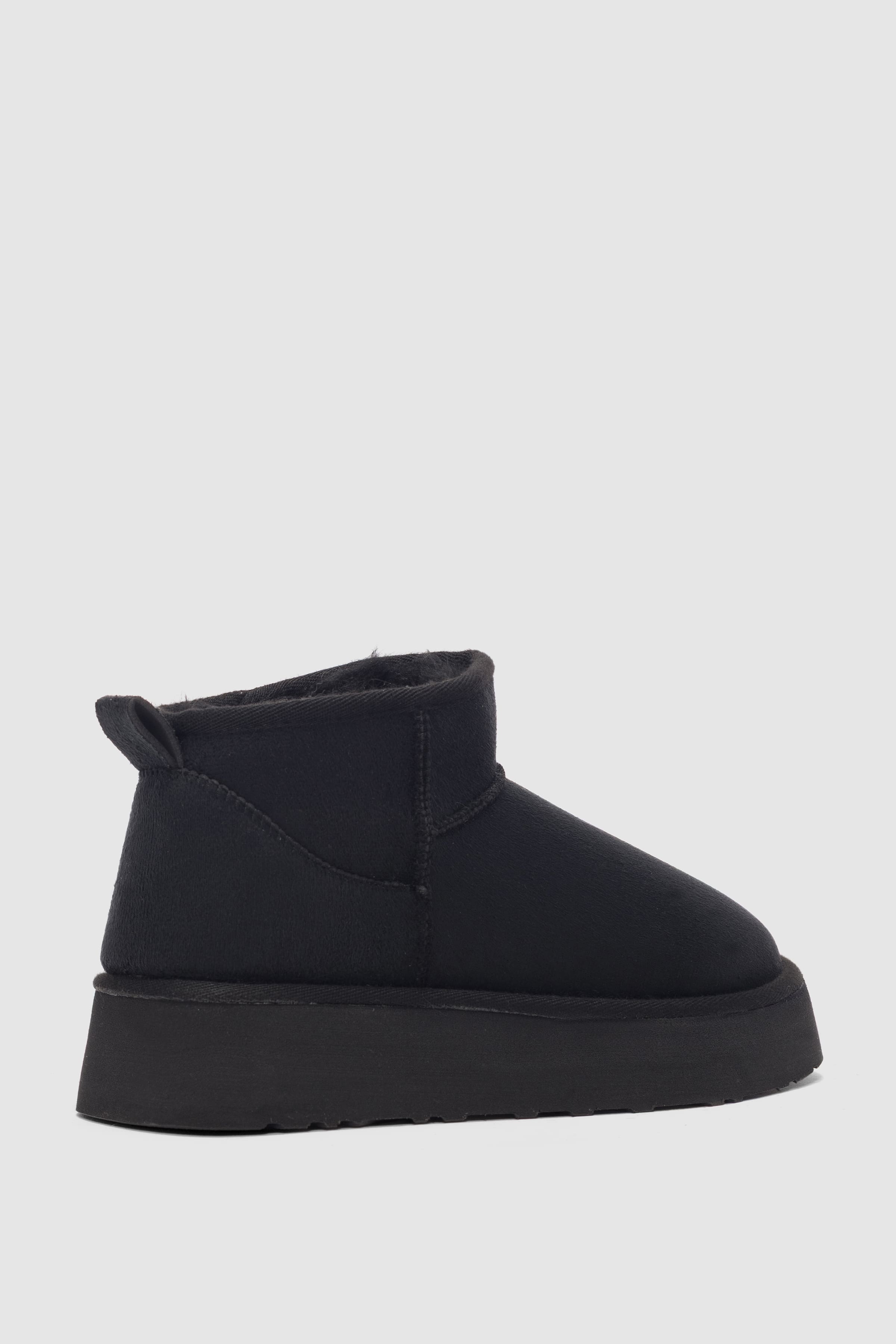 Luniva İçi Kürklü Kalın Taban Kadın Bot- SİYAH SÜET