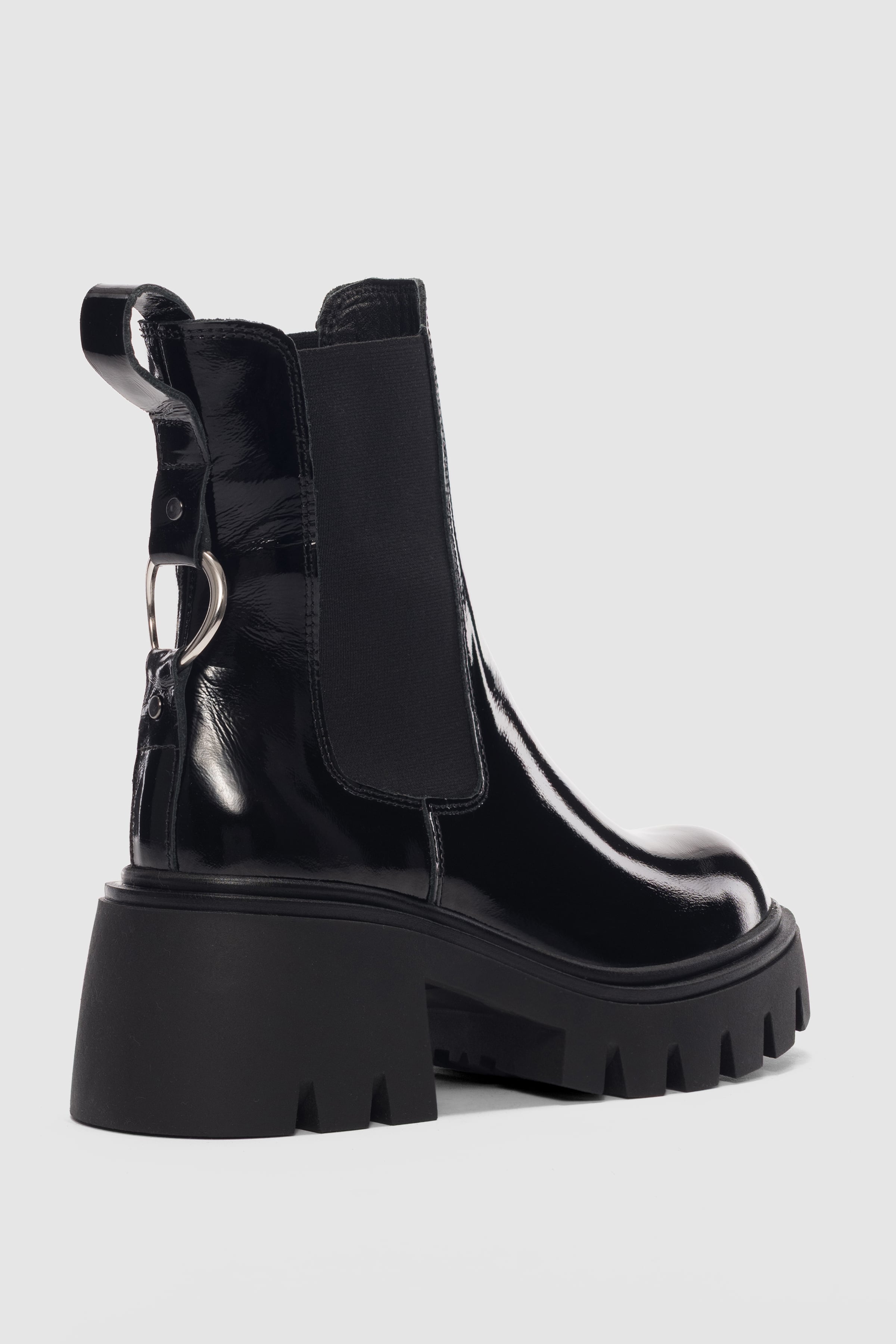 Calisse Hakiki Deri Yandan Lastikli Kadın Bot- SİYAH RUGAN