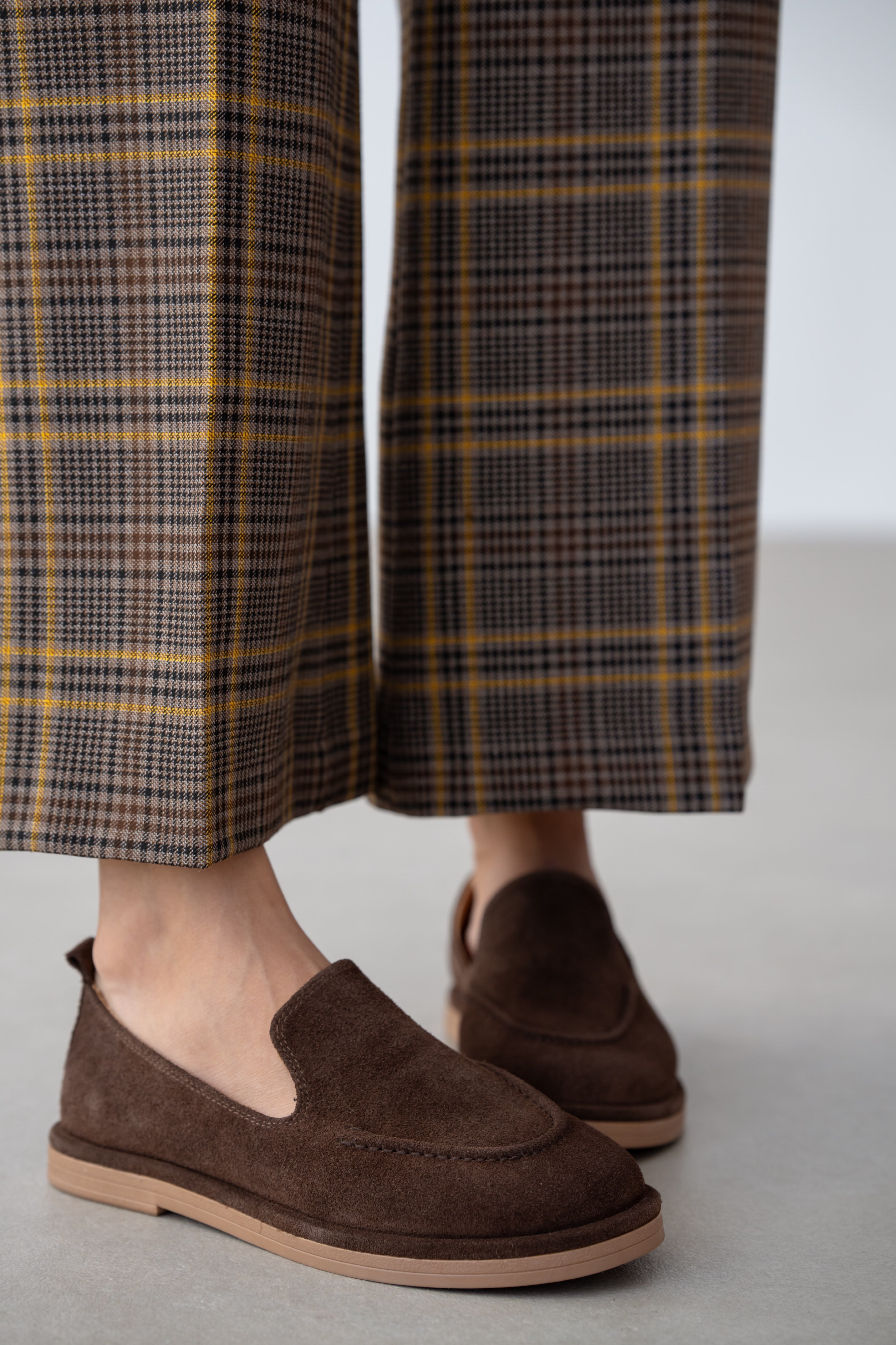 Dezzy Süet Kadın Loafer-KAHVE SÜET