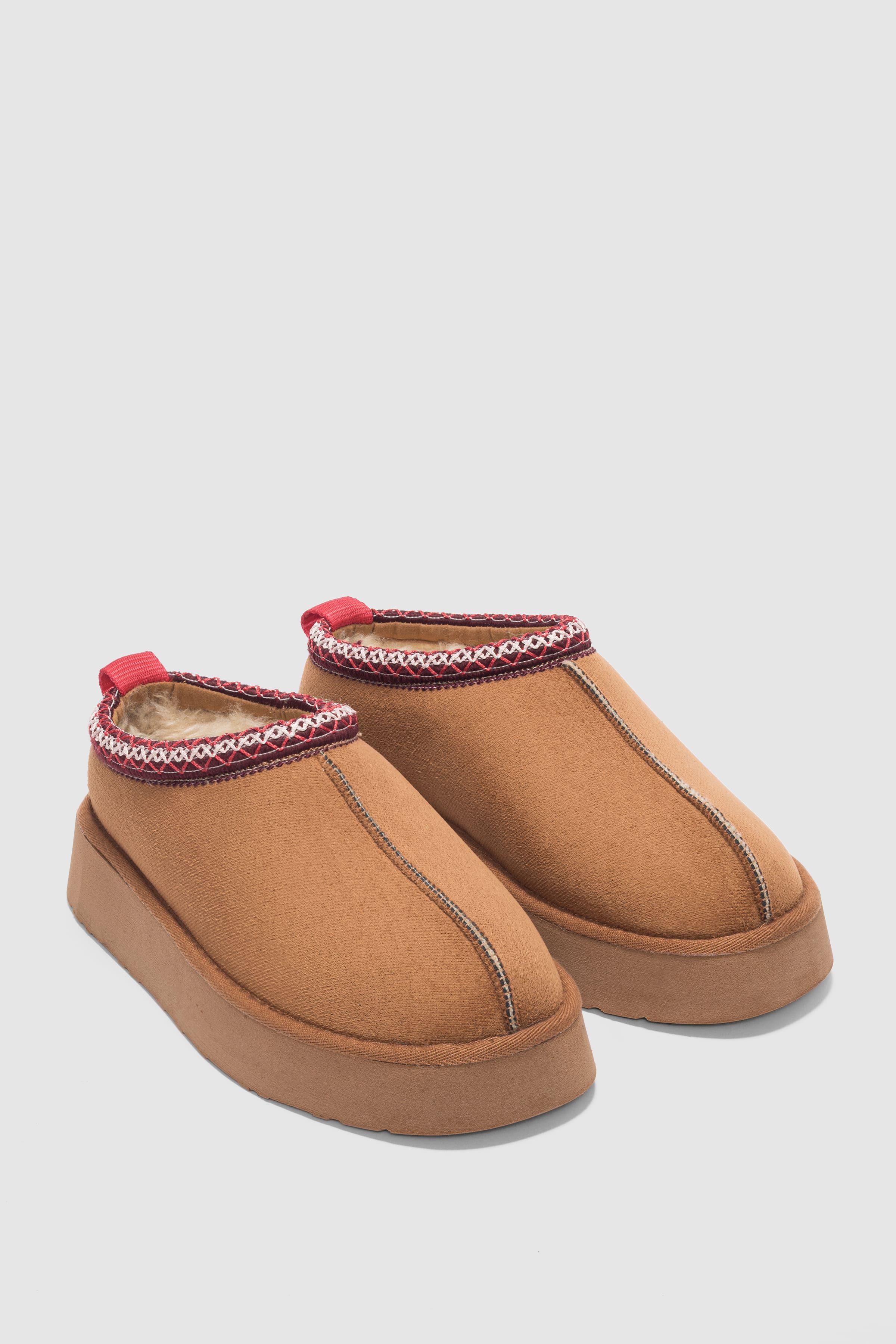 Velina İçi Kürklü Düz Taban Kadın Terlik- TABA SÜET