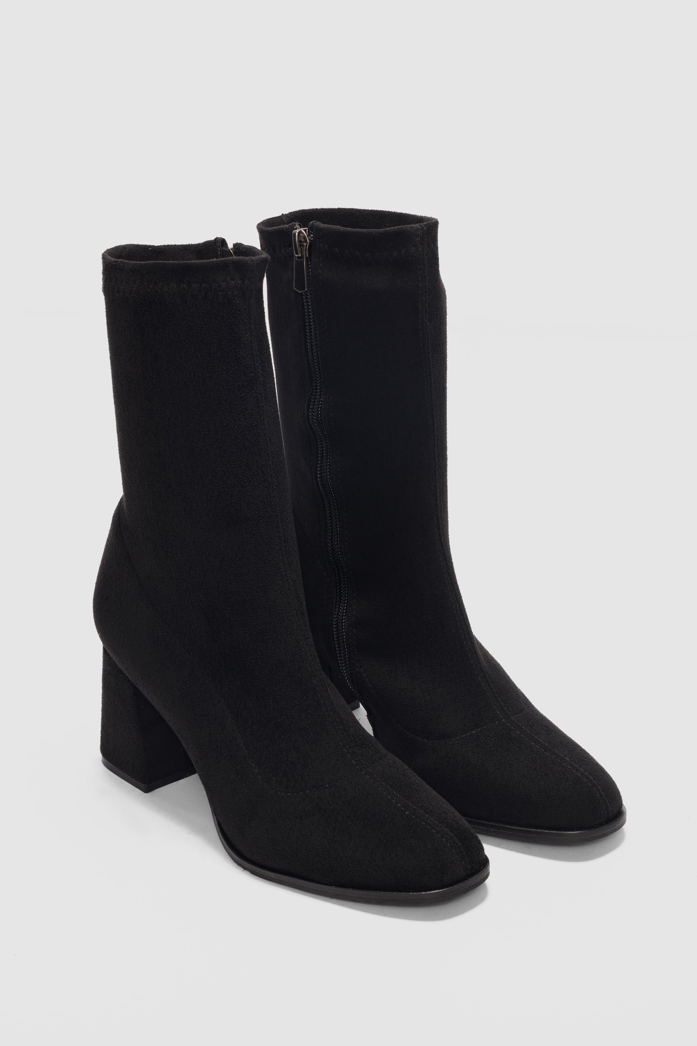 Pensa Kısa Topuklu Streç Bot- SİYAH SÜET