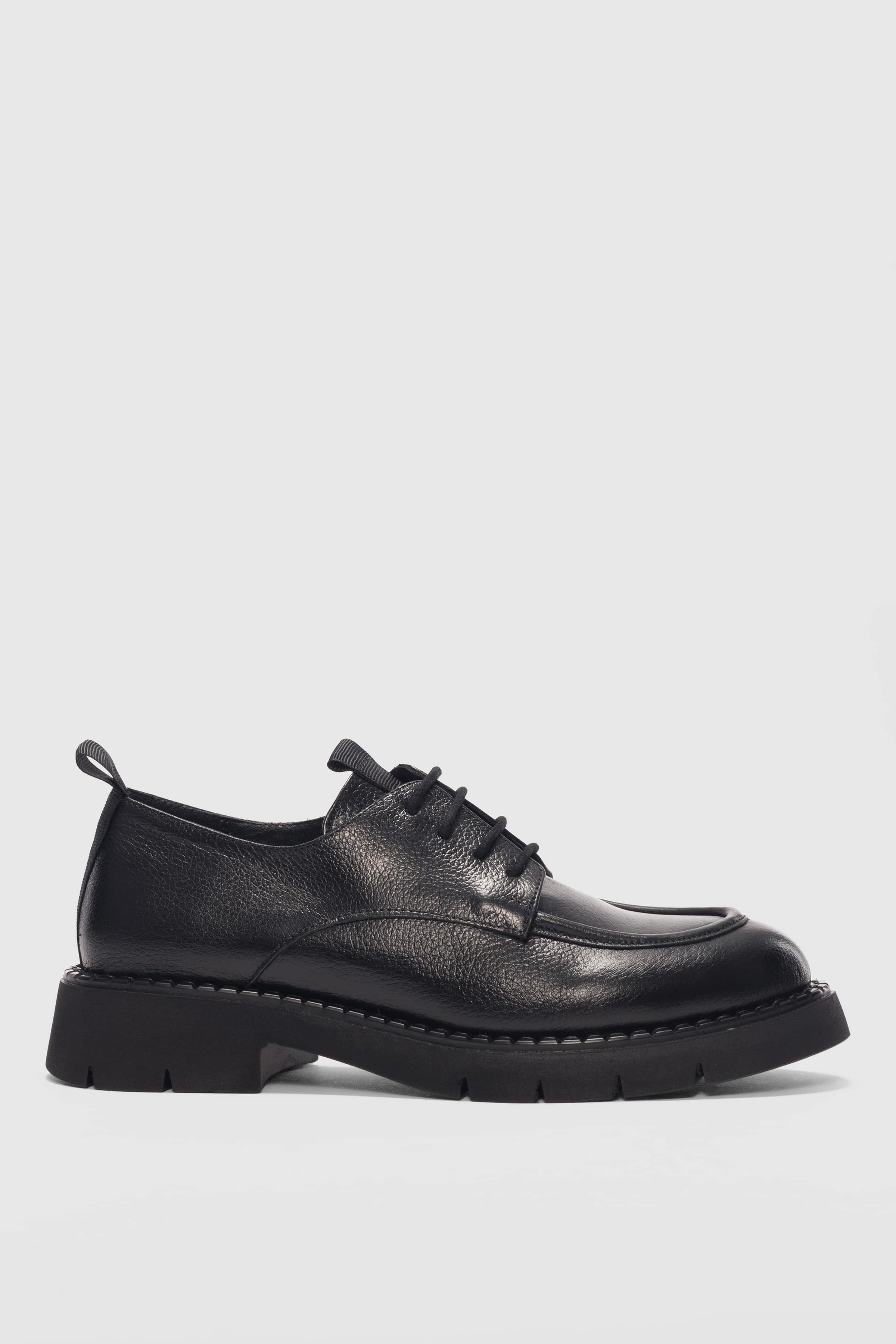 Dravel Bağcıklı Kadın Loafer- SİYAH FLOTER