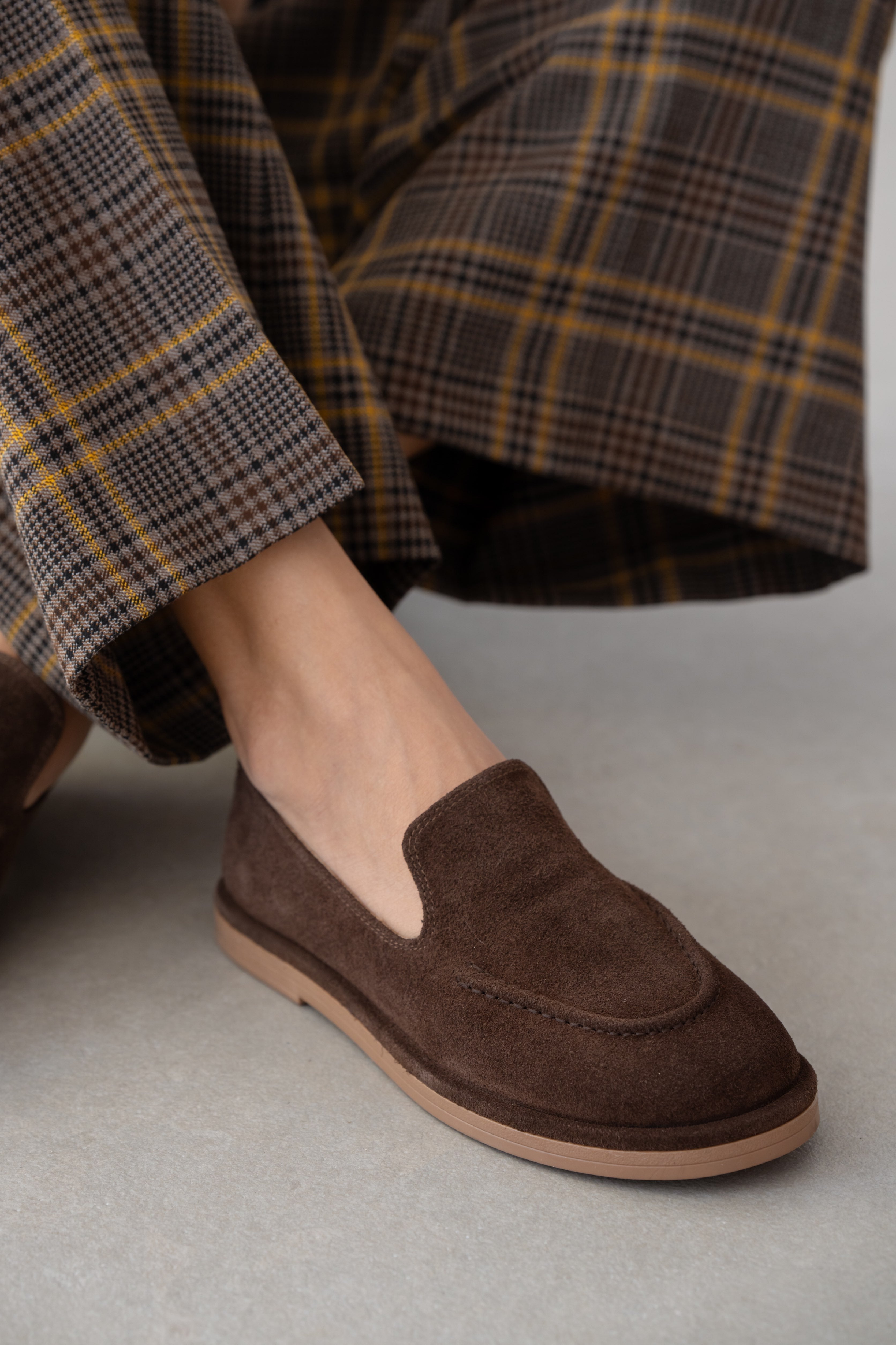 Dezzy Süet Kadın Loafer-KAHVE SÜET