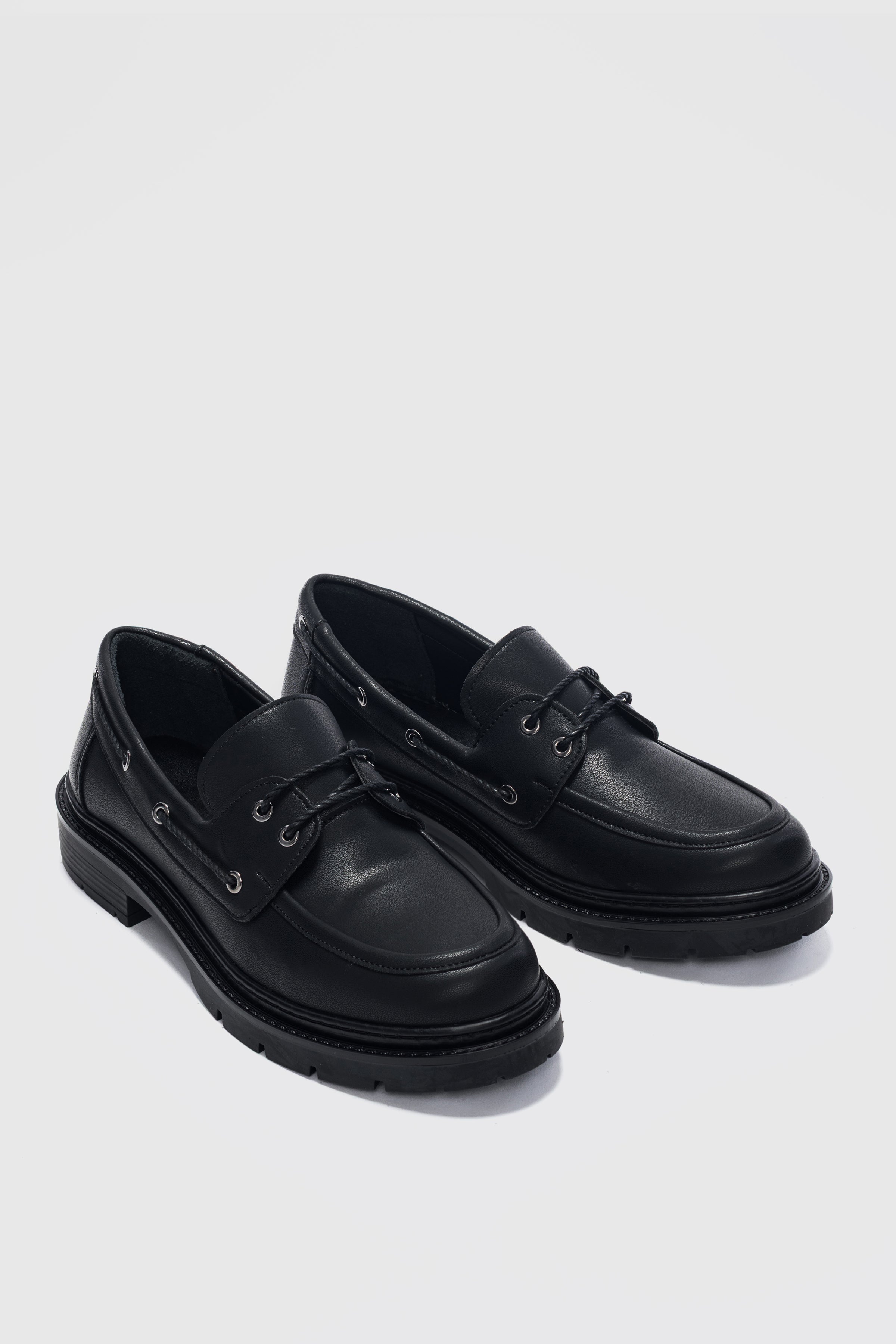 Avalin Alçak Topuklu Bağcık Detaylı Kadın Loafer- SİYAH