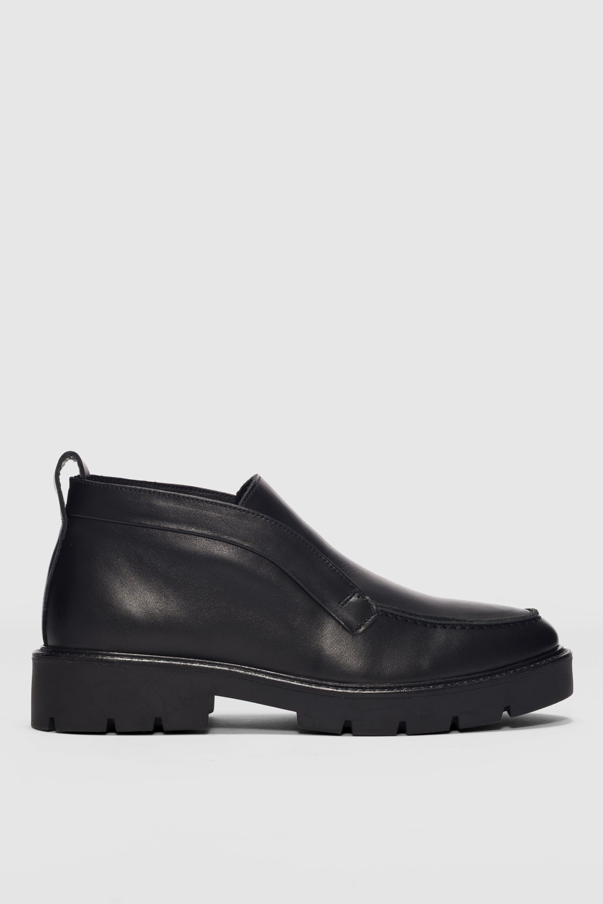 Vornel Hakiki Deri Slip-on Kadın Ayakkabı- SİYAH