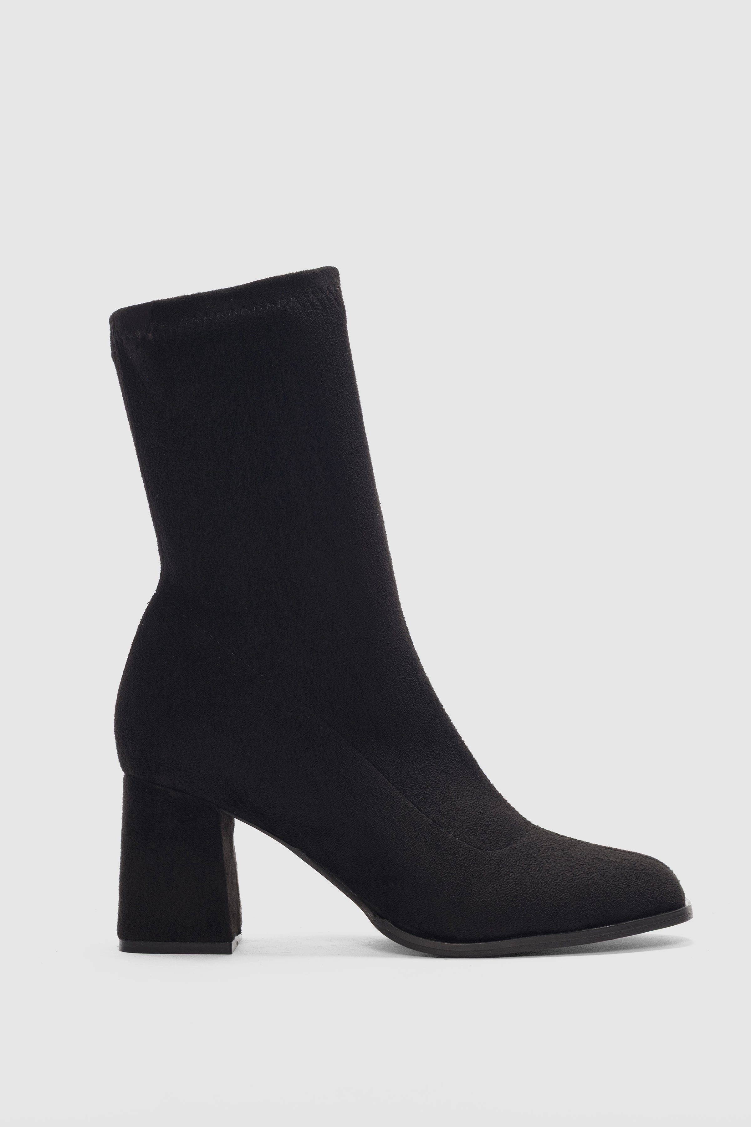 Pensa Kısa Topuklu Streç Bot- SİYAH SÜET