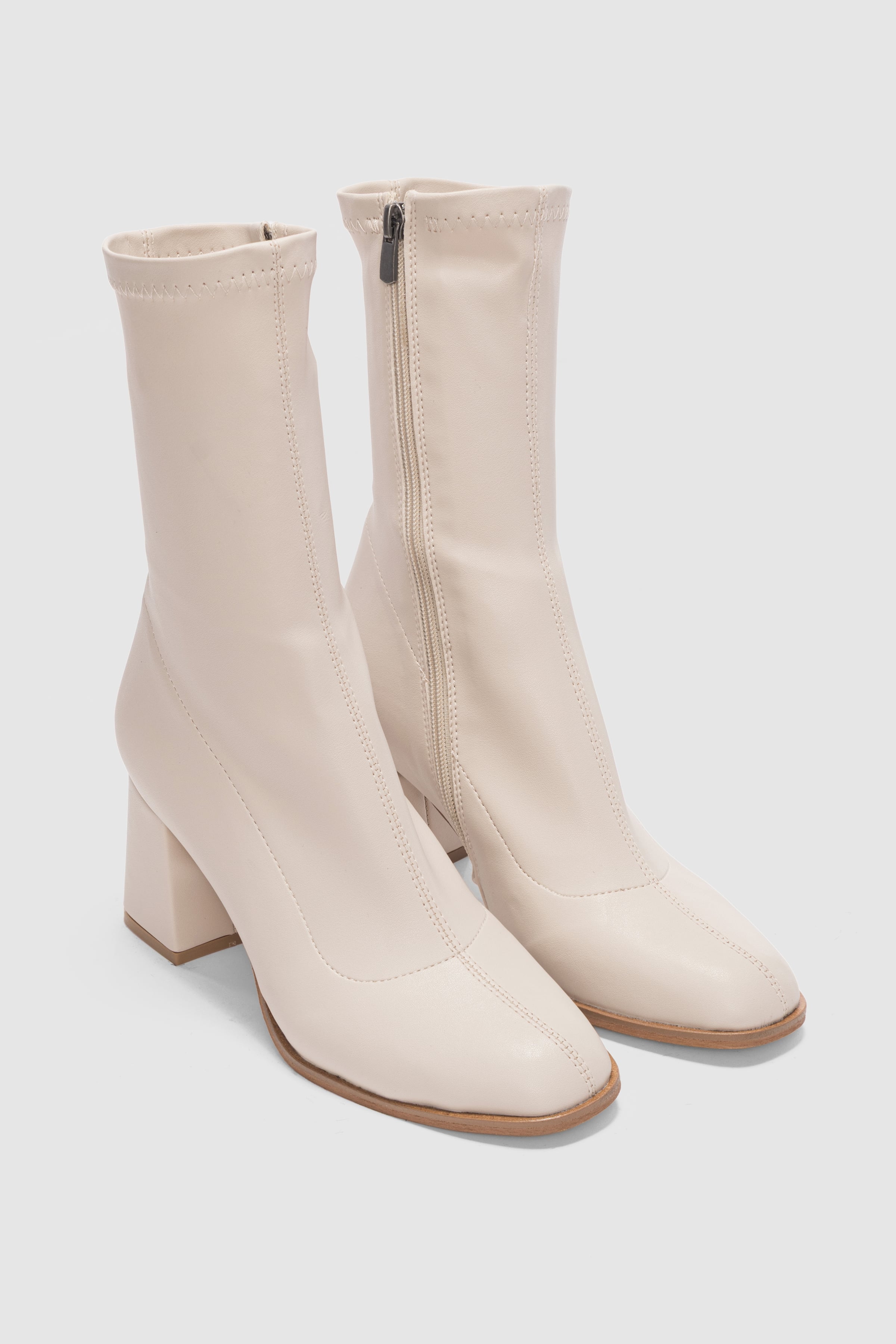 Pensa Kısa Topuklu Streç Bot - EKRU