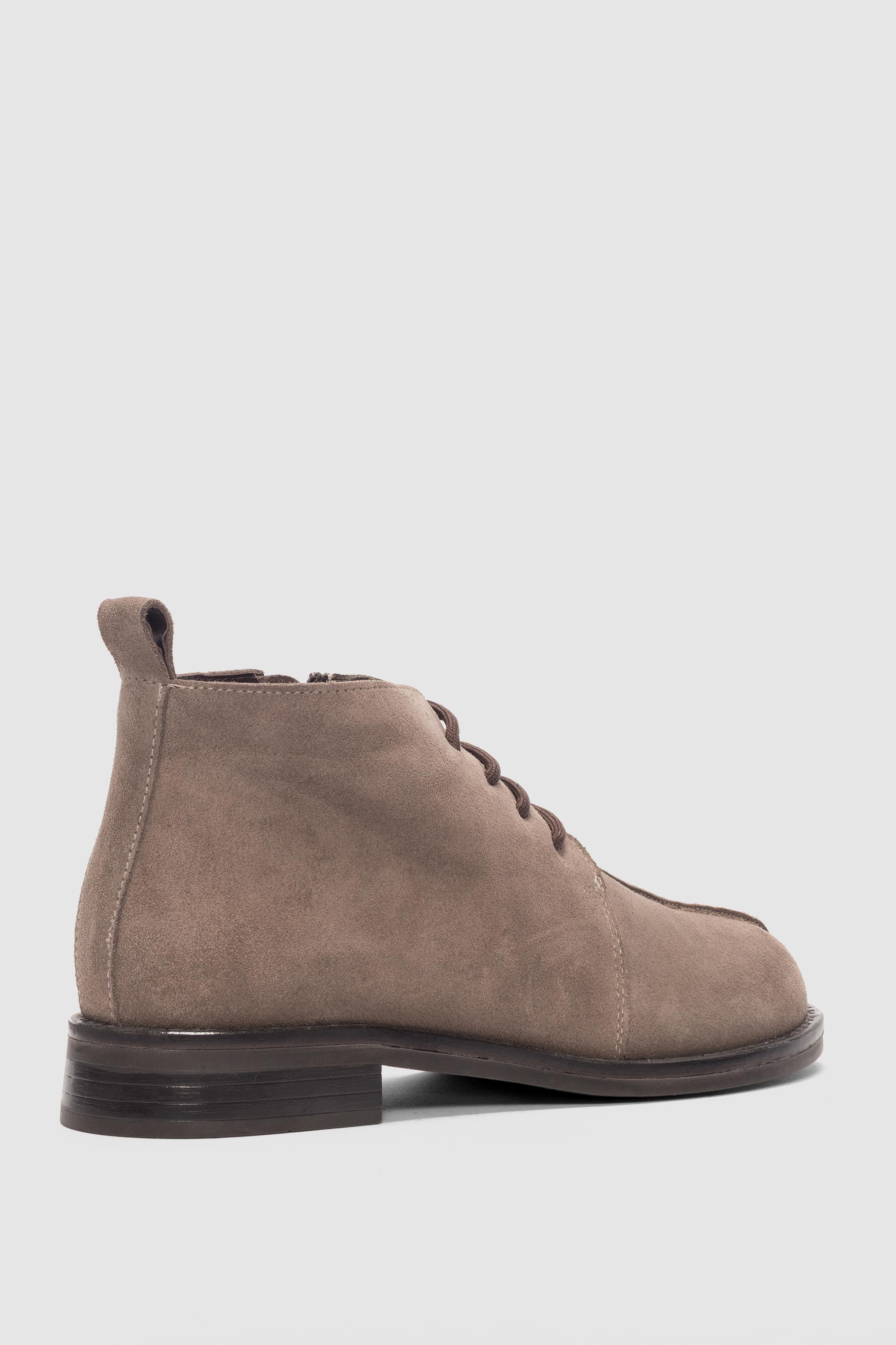 Lazen Hakiki Deri Bağcık Detaylı Kısa Kadın Bot- VİZON SÜET