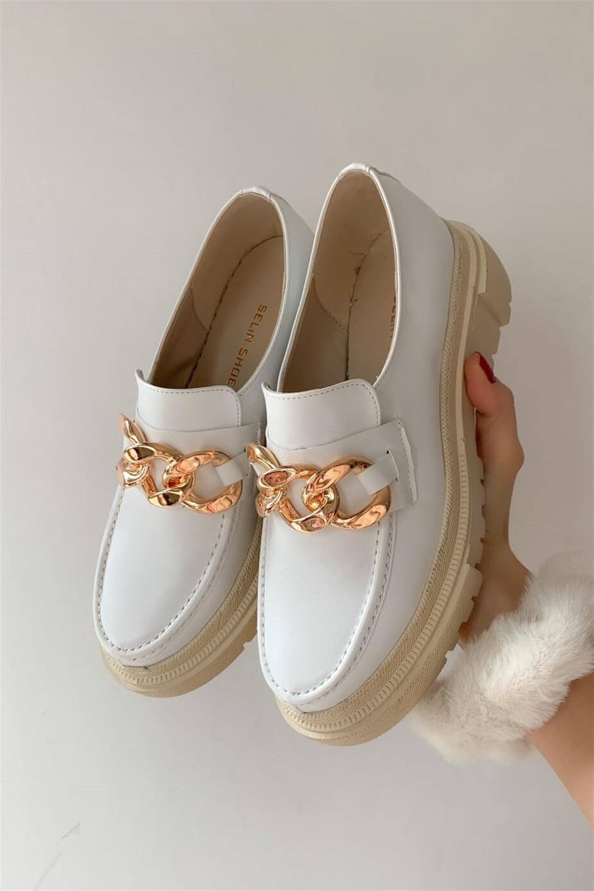 Hannah bayan loafer ayakkabı - BEYAZ-TEN