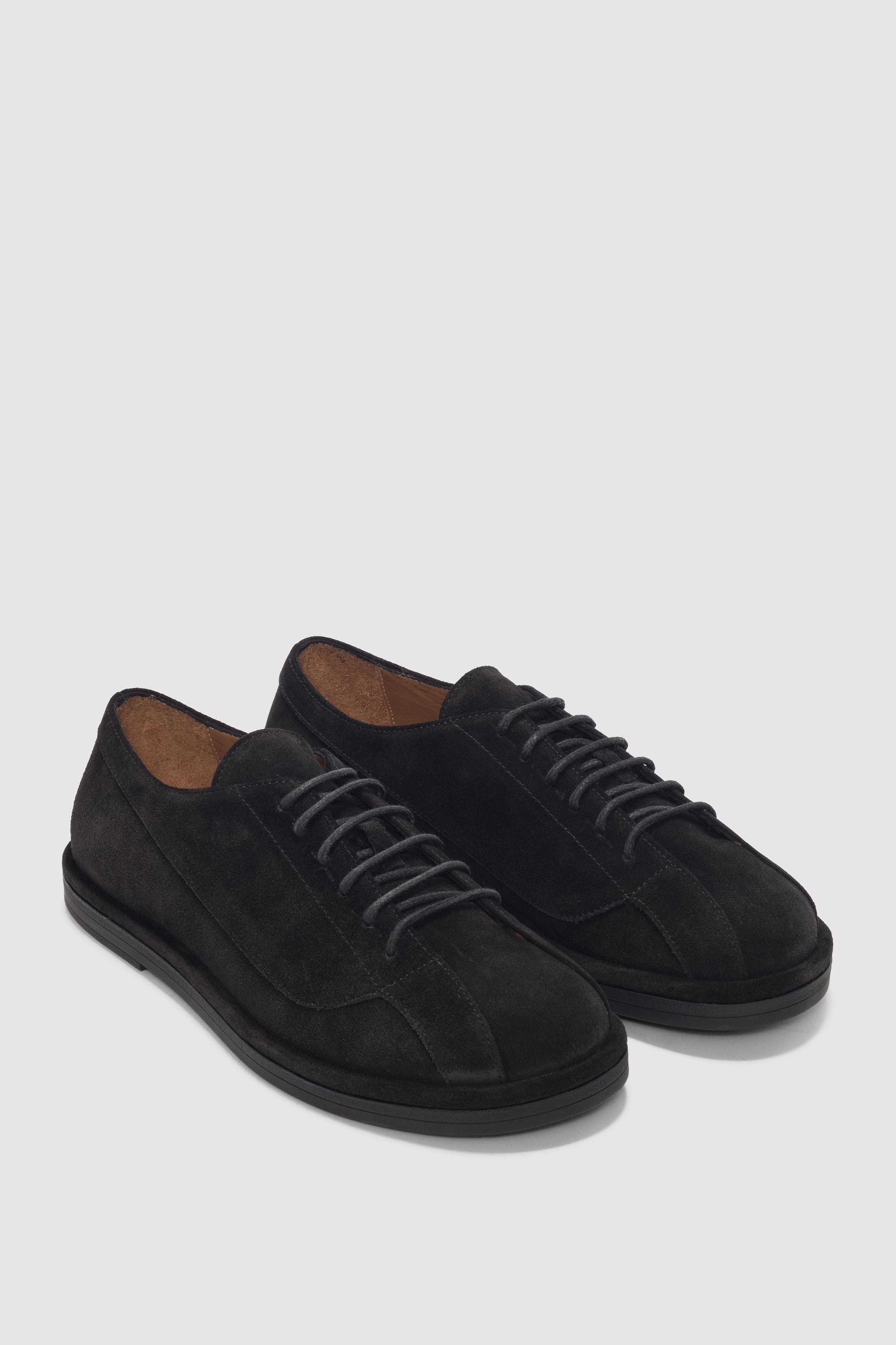 Nelline Hakiki Deri Bağcıklı Kadın Ayakkabı- SİYAH SÜET